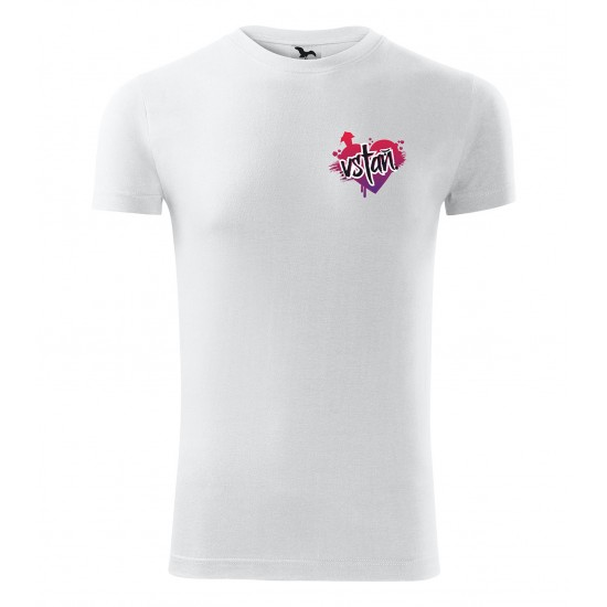 Pánske biele tričko s výšivkou VSTAŇ