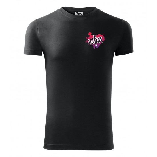 Pánske čierne tričko s výšivkou VSTAŇ