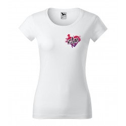 Dámske biele tričko s výšivkou VSTAŇ