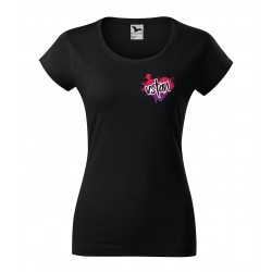 Dámske čierne tričko s výšivkou VSTAŇ