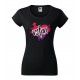 Dámske čierne tričko s potlačou VSTAŇ