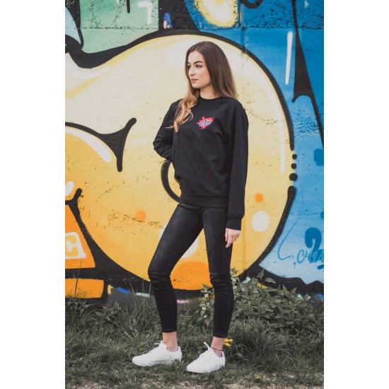 Mikina čierna (unisex) s potlačou VSTAŇ